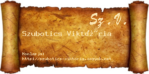 Szubotics Viktória névjegykártya